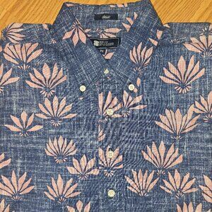 Reyn Spooner Falling Fan Flowers Classic Pullover Shirt Dress Blue